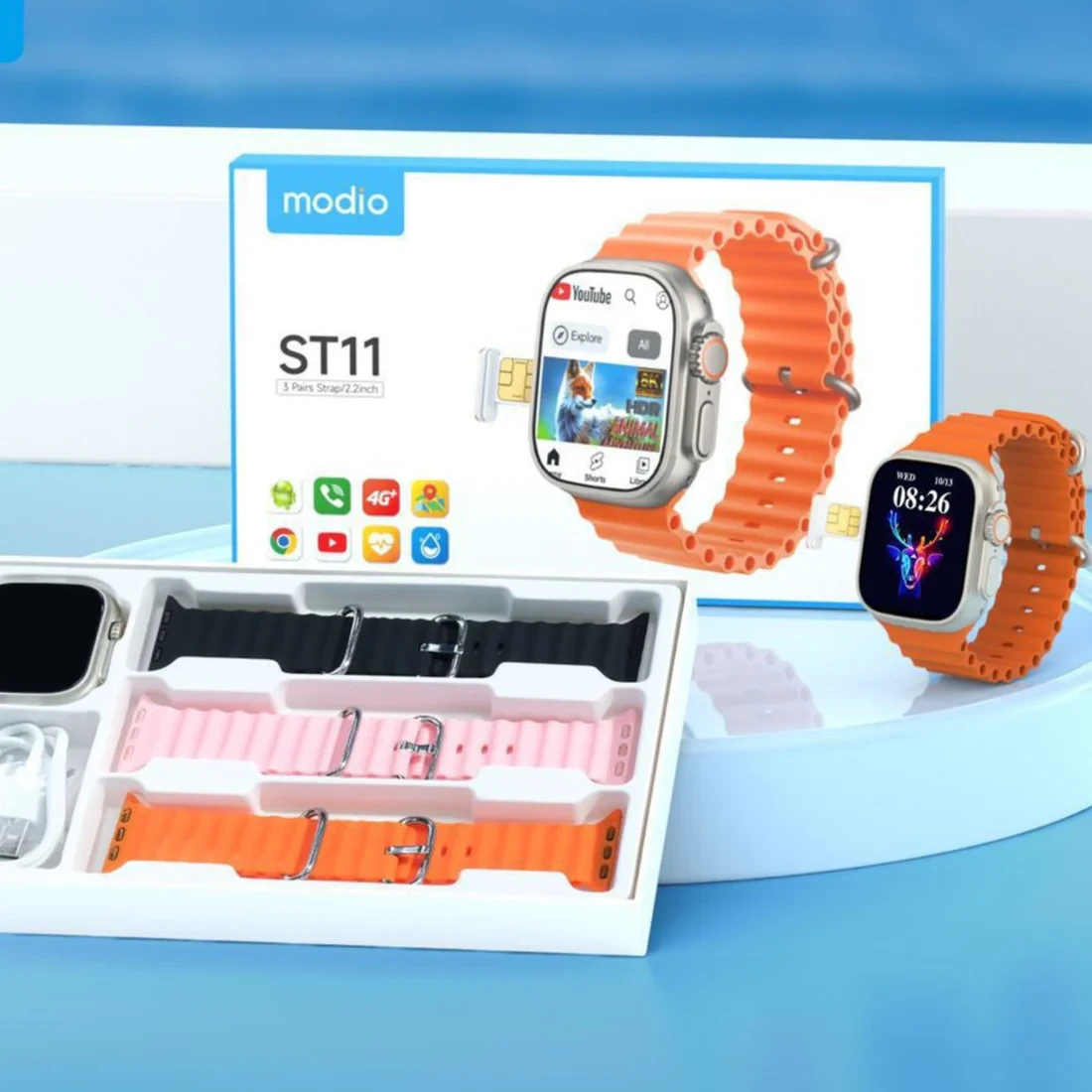 Modio ST11 Smartwatch – Advanced Fitness Tracker & Bluetooth Calling Smartwatch